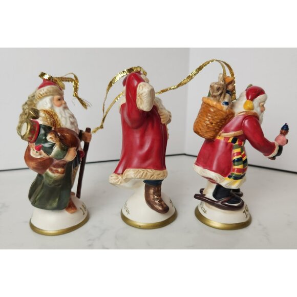 3 Traditions Of Santa Mistletoe Mountain Santa Porcelain Ornaments Limited Ed - Picture 5 of 10